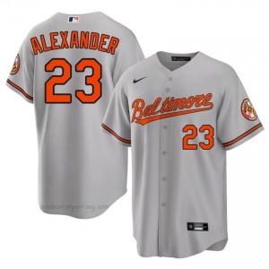 Men Blaze Alexander #23 Gray Baltimore Authentic Stitch Baseball Jersey 018Jw863