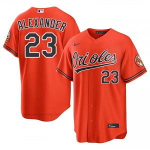 #23 Blaze Alexander Orange Baltimore O's Men Official Stitch Baseball Jersey S41JHR21