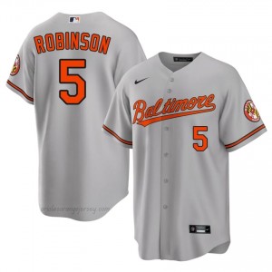 Baltimore #5 Brooks Robinson Gray Men Player Stitch Baseball Jersey k2NoXT64