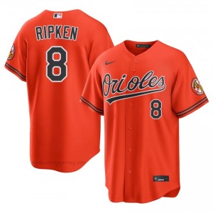 #8 Cal Ripken Jr. Orange Baltimore O's Men Official Stitch Baseball Jersey 3a3m0C15