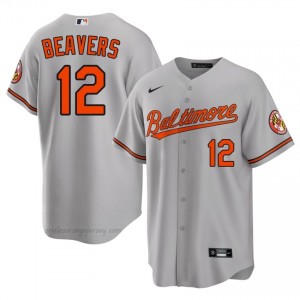 Baltimore #12 Dylan Beavers Gray Men Player Stitch Baseball Jersey 63uItN49