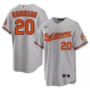 Men Frank Robinson #20 Gray Baltimore Authentic Stitch Baseball Jersey L0hih840