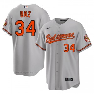 Shane Baz #34 Gray Baltimore O's Men Pro-Grade Stitch Baseball Jersey 53S26V73