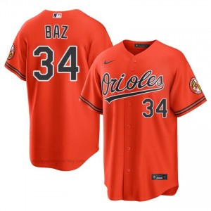Men Shane Baz #34 Orange Baltimore Authentic Stitch Baseball Jersey 053N7M30