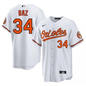Baltimore Orioles #34 Shane Baz White Men Premium Embroidery Baseball Jersey L40f6R85