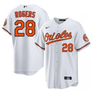 Baltimore Orioles #28 Trevor Rogers White Men Premium Embroidery Baseball Jersey w40QI094