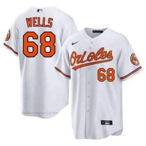 Men Tyler Wells #68 White Baltimore Orioles Game Embroidery Baseball Jersey f68w0197