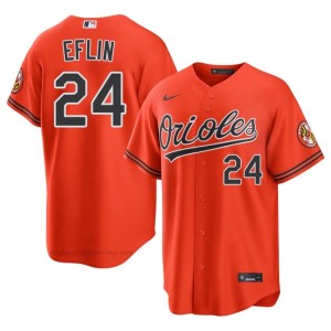 Men Zach Eflin #24 Orange Baltimore Authentic Stitch Baseball Jersey gk6FE466