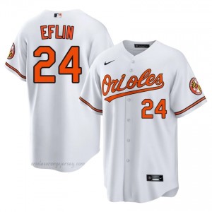 Baltimore Orioles #24 Zach Eflin White Men Premium Embroidery Baseball Jersey J3440798