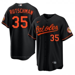 Orioles #35 Adley Rutschman Black Men Replica Stitched Baseball Jersey y6P46E35