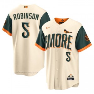 Brooks Robinson #5 Cream Baltimore O's Men Pro-Grade Stitch Baseball City Connect Jersey 2ETf0476