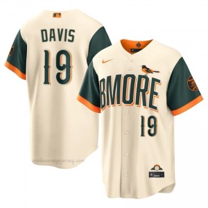 Chris Davis #19 Cream Baltimore O's Men Pro-Grade Stitch Baseball City Connect Jersey 1b267141