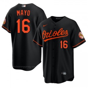 Orioles #16 Coby Mayo Black Men Replica Stitched Baseball Jersey 5sPCs327