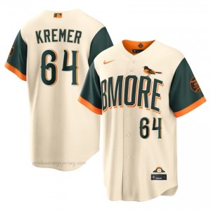 Dean Kremer #64 Cream Baltimore O's Men Pro-Grade Stitch Baseball City Connect Jersey 1B26oR29