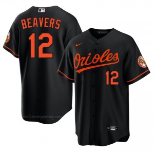 Men Dylan Beavers #12 Black Orioles Exclusive Stitched Baseball Jersey o31R7037