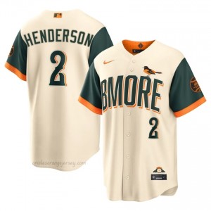Gunnar Henderson #2 Cream Baltimore O's Men Pro-Grade Stitch Baseball City Connect Jersey jrb50844