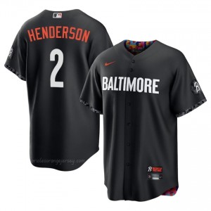 Baltimore Orioles #2 Gunnar Henderson Black Men Premium Embroidery City Connect Baseball Jersey Hj28n721