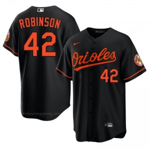 Orioles #42 Jackie Robinson Black Men Replica Stitched Baseball Jersey 34Qn5j39