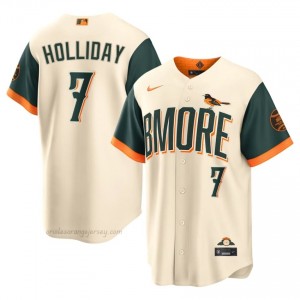 Men Jackson Holliday #7 Cream Baltimore Authentic Stitch Baseball City Connect Jersey kX5hj144