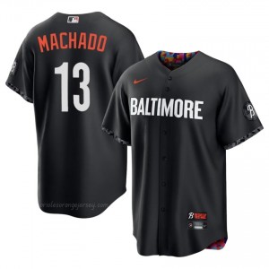 Manny Machado #13 Black BAL Orioles Men Limited Embroidery Baseball City Connect Jersey Rr53rl90