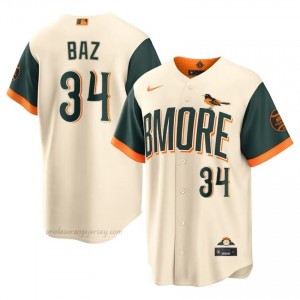 Men Shane Baz #34 Cream Baltimore Authentic Stitch Baseball City Connect Jersey 7Y3BFi66