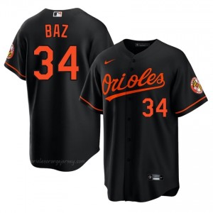 #34 Shane Baz Black BAL Men Classic Stitched Baseball Jersey 04143448