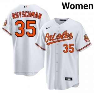 Baltimore #35 Adley Rutschman White Women Player Stitch Baseball Jersey 2D35J459