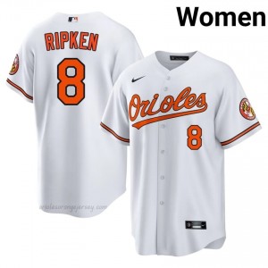 Baltimore #8 Cal Ripken Jr. White Women Player Stitch Baseball Jersey 3250sC41