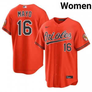 Women Coby Mayo #16 Orange Orioles Exclusive Stitched Baseball Jersey D3628395
