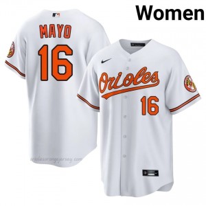 Baltimore #16 Coby Mayo White Women Player Stitch Baseball Jersey SfoFr012