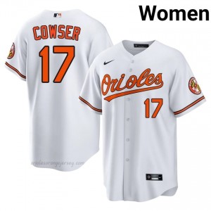 Women Colton Cowser #17 White Baltimore Authentic Stitch Baseball Jersey Q6xfs091