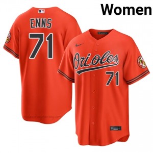 Women Dietrich Enns #71 Orange Orioles Exclusive Stitched Baseball Jersey Na1vN725