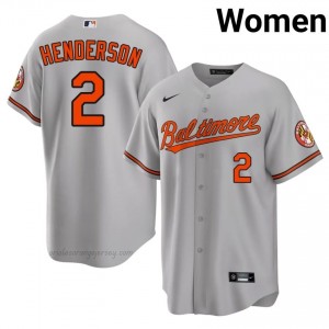 #2 Gunnar Henderson Gray BAL Women Classic Stitched Baseball Jersey v85MF885