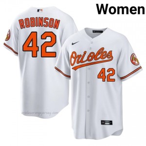 Baltimore #42 Jackie Robinson White Women Player Stitch Baseball Jersey Q6c12236