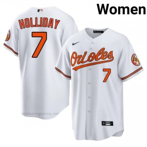 #7 Jackson Holliday White Baltimore O's Women Official Stitch Baseball Jersey l8tQf121