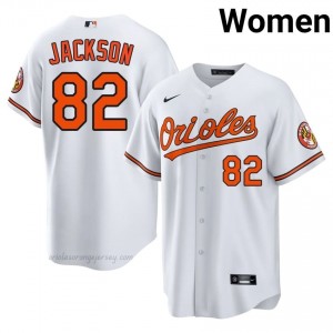 Jeremiah Jackson #82 White Baltimore O's Women Pro-Grade Stitch Baseball Jersey 25TUF355