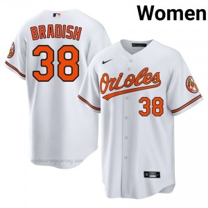 #38 Kyle Bradish White Baltimore O's Women Official Stitch Baseball Jersey 3KOj2830