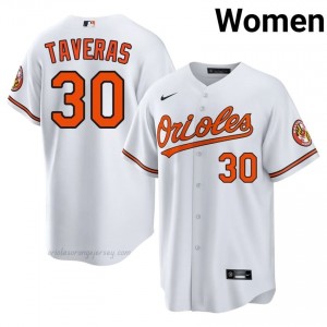Leody Taveras #30 White Baltimore O's Women Pro-Grade Stitch Baseball Jersey U53Xjq28