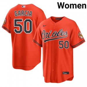 Rico Garcia #50 Orange BAL Women MLB Stitched Baseball Jersey m0jGGM76