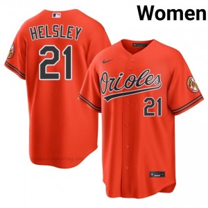 #21 Ryan Helsley Orange BAL Women Classic Stitched Baseball Jersey JWOLR514