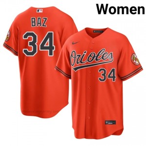 Shane Baz #34 Orange BAL Women MLB Stitched Baseball Jersey j20hd864