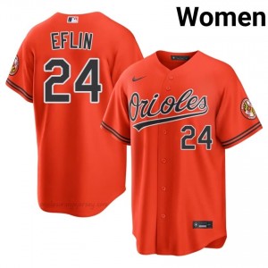 Zach Eflin #24 Orange BAL Women MLB Stitched Baseball Jersey b4SVW541
