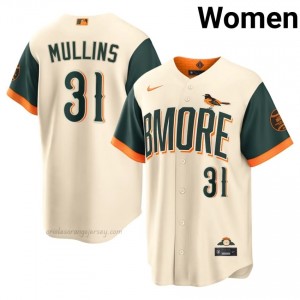 Baltimore Orioles #31 Cedric Mullins Cream Women Premium Embroidery City Connect Baseball Jersey F754cV59