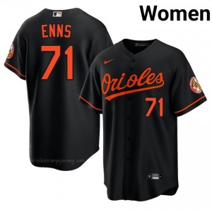 #71 Dietrich Enns Black BAL Orioles Women Gameday Embroidery Baseball Jersey 45801F21