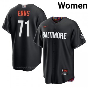 Dietrich Enns #71 Black Baltimore O's Women Pro-Grade Stitch Baseball City Connect Jersey 6rK62181