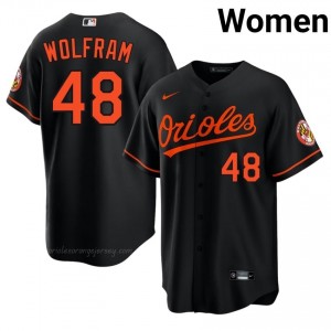 Grant Wolfram #48 Black BAL Orioles Women Limited Embroidery Baseball Jersey cxoR8Q45