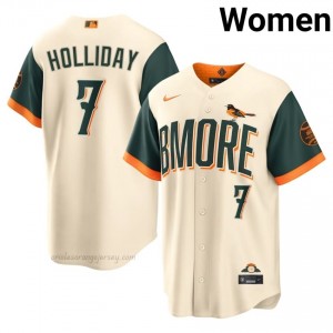 Jackson Holliday #7 Cream BAL Orioles Women Limited Embroidery Baseball City Connect Jersey i0KEL015