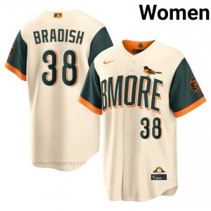 Kyle Bradish #38 Cream BAL Orioles Women Limited Embroidery Baseball City Connect Jersey xB3x3019