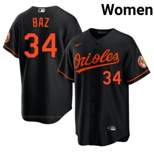 Women Shane Baz #34 Black Baltimore Orioles Game Embroidery Baseball Jersey YLcYW651