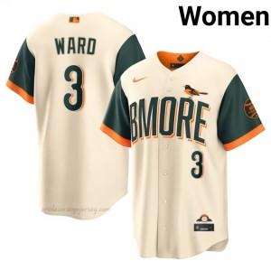 #3 Taylor Ward Cream BAL Orioles Women Gameday Embroidery City Connect Baseball Jersey E1FbGH28